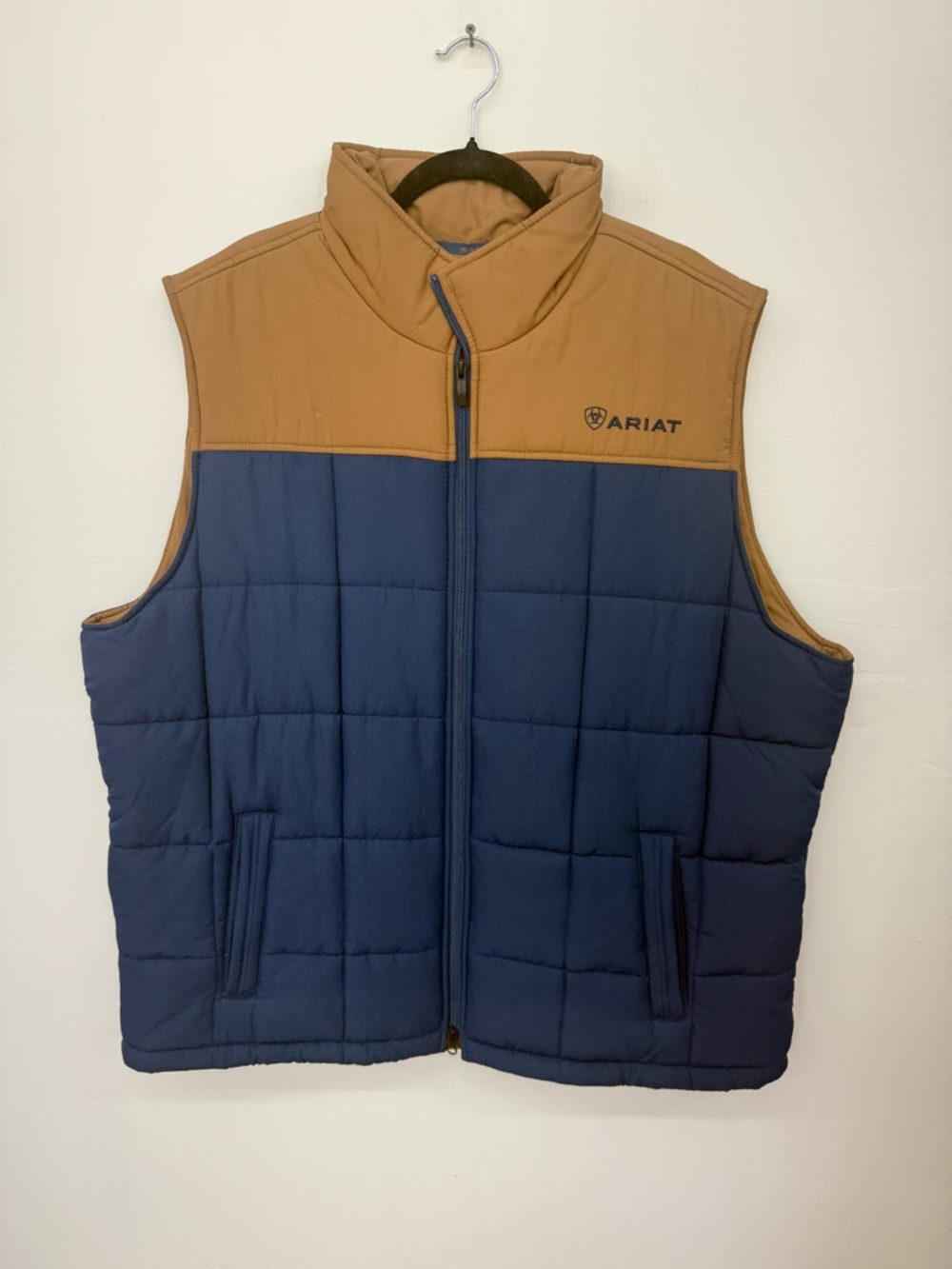 Ariat Men’s Navy and Brown Puffer Vest